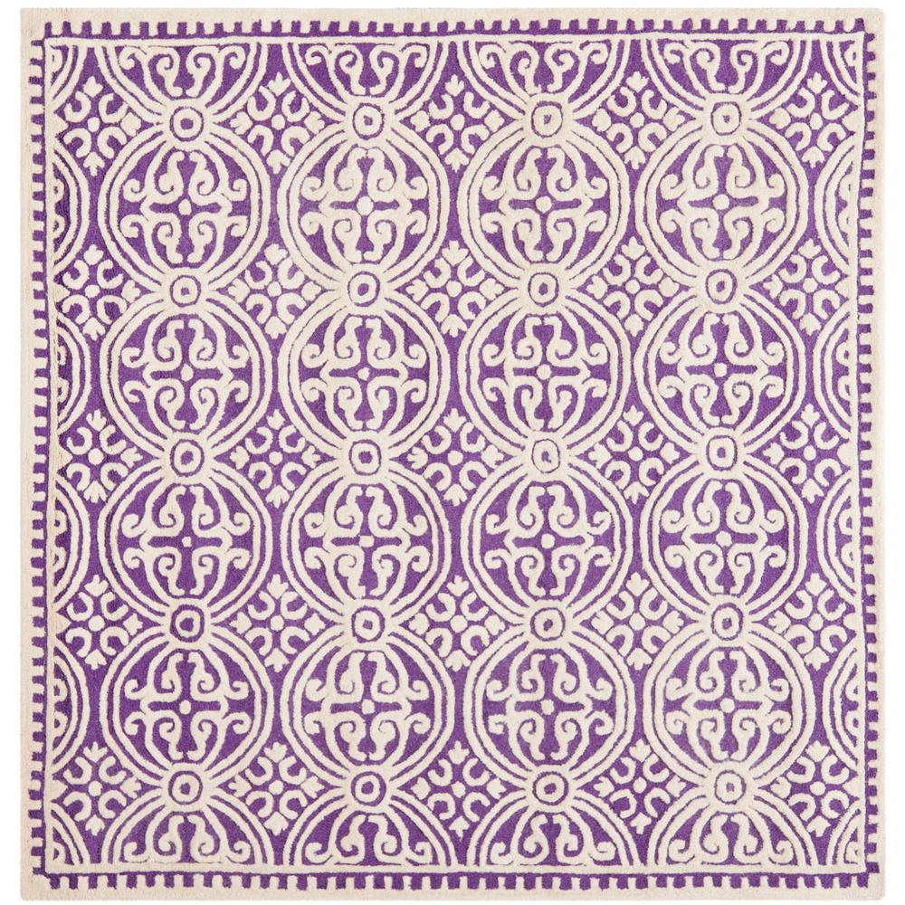 CAMBRIDGE, PURPLE / IVORY, 6' X 6' Square, Area Rug, CAM123K-6SQ. Picture 1