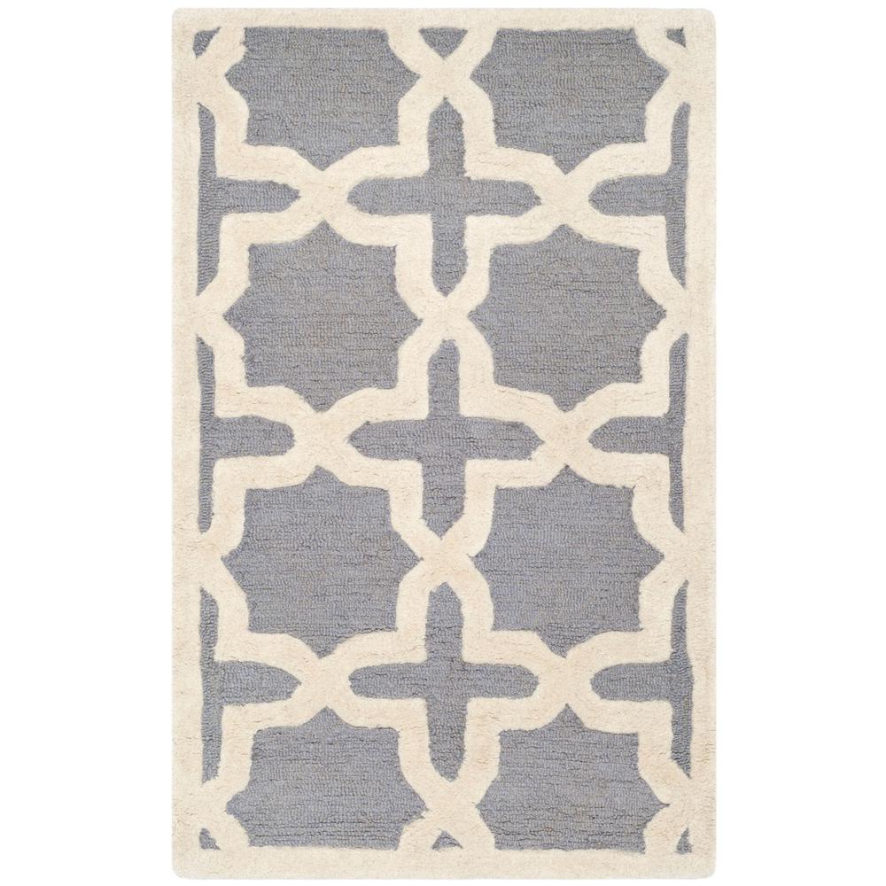CAMBRIDGE, SILVER / IVORY, 2'-6" X 4', Area Rug, CAM125D-24. Picture 1