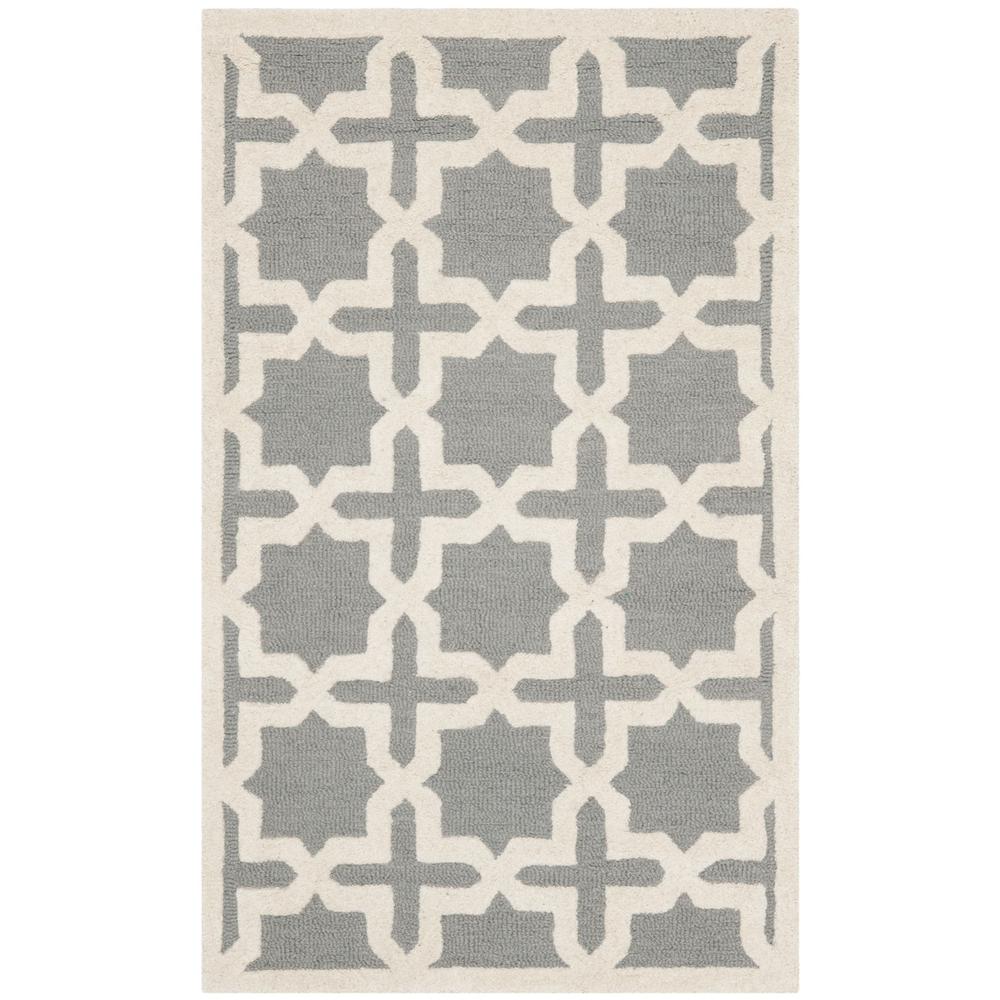 CAMBRIDGE, SILVER / IVORY, 3' X 5', Area Rug, CAM125D-3. Picture 1