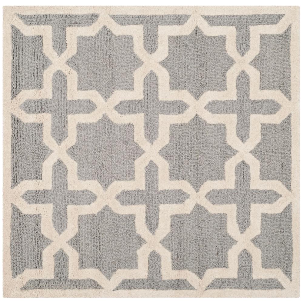 CAMBRIDGE, SILVER / IVORY, 6' X 6' Square, Area Rug, CAM125D-6SQ. Picture 1