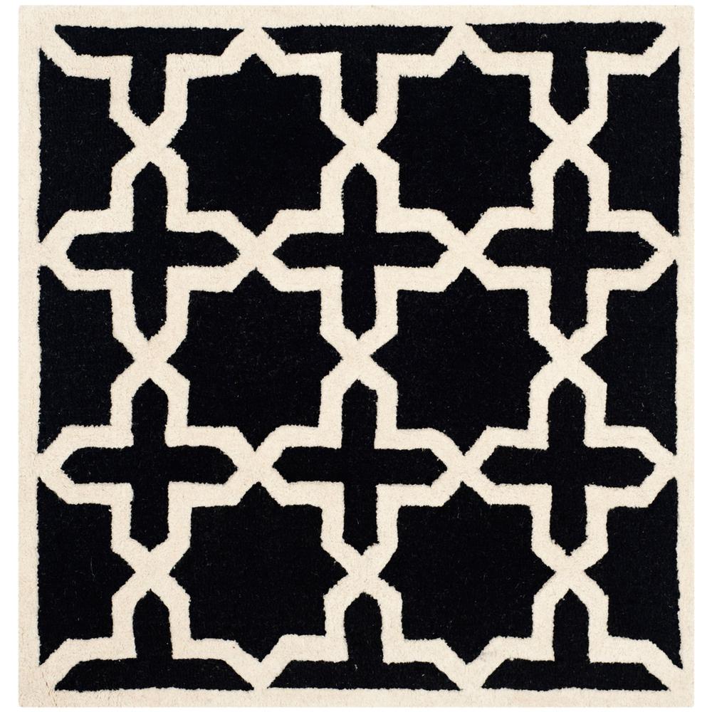 CAMBRIDGE, BLACK / IVORY, 6' X 6' Square, Area Rug, CAM125E-6SQ. Picture 1