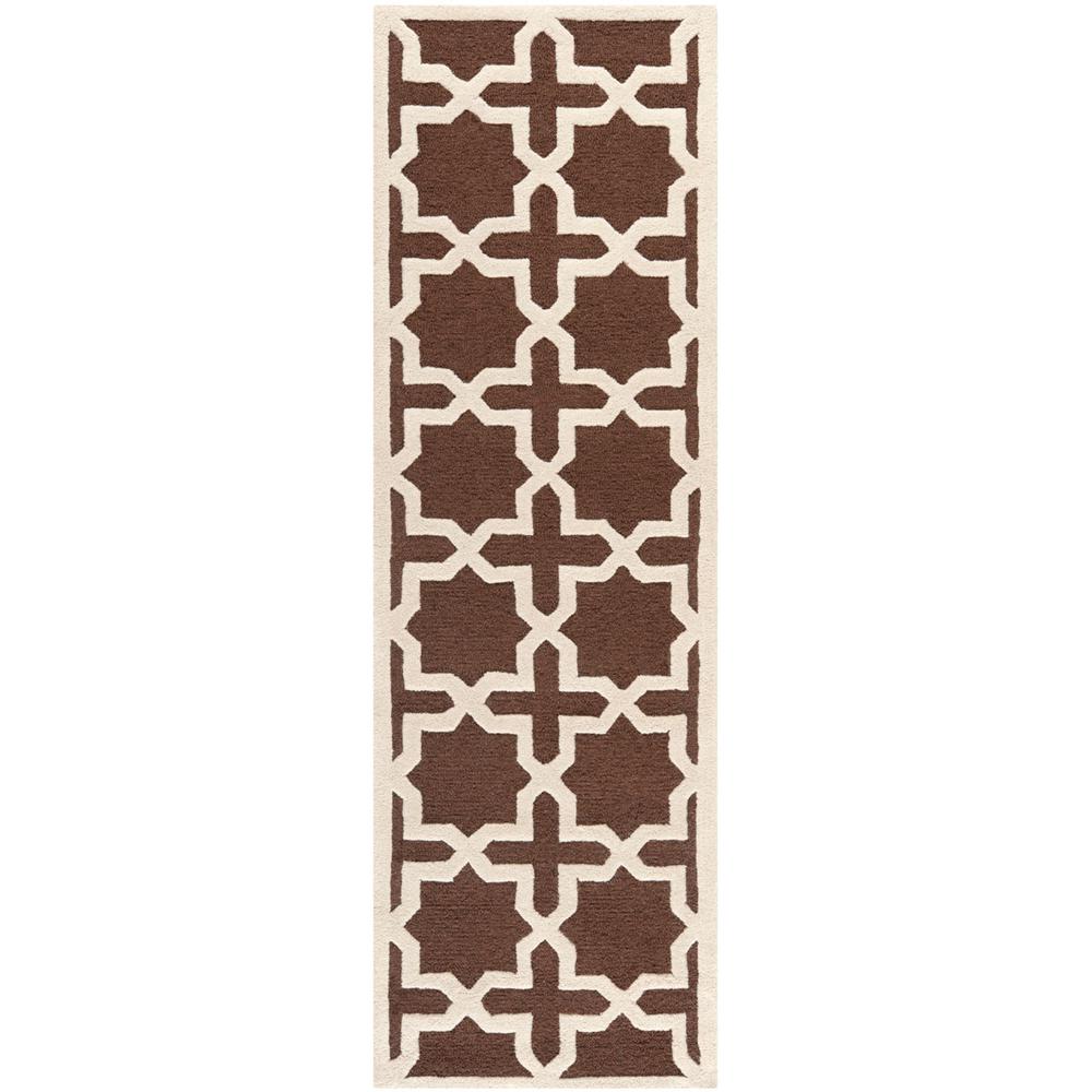 CAMBRIDGE, DARK BROWN / IVORY, 2'-6" X 12', Area Rug, CAM125H-212. Picture 1