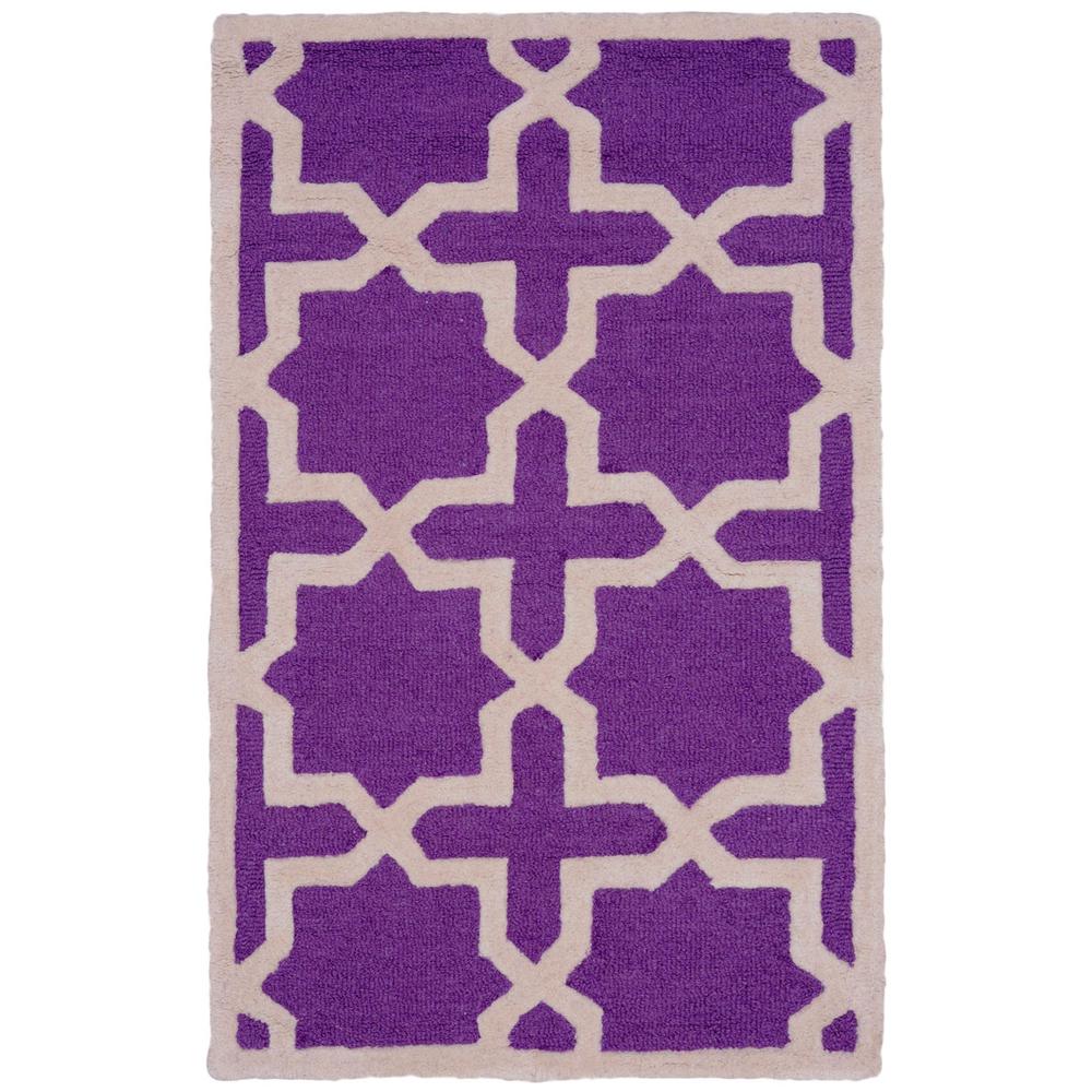 CAMBRIDGE, PURPLE / IVORY, 2'-6" X 4', Area Rug, CAM125K-24. Picture 1