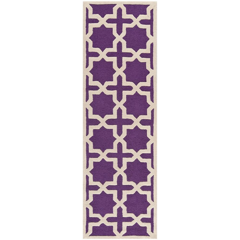 CAMBRIDGE, PURPLE / IVORY, 2'-6" X 12', Area Rug, CAM125K-212. Picture 1