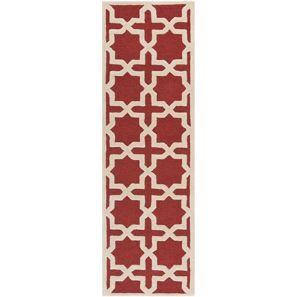CAMBRIDGE, RUST / IVORY, 2'-6" X 12', Area Rug, CAM125L-212. Picture 1