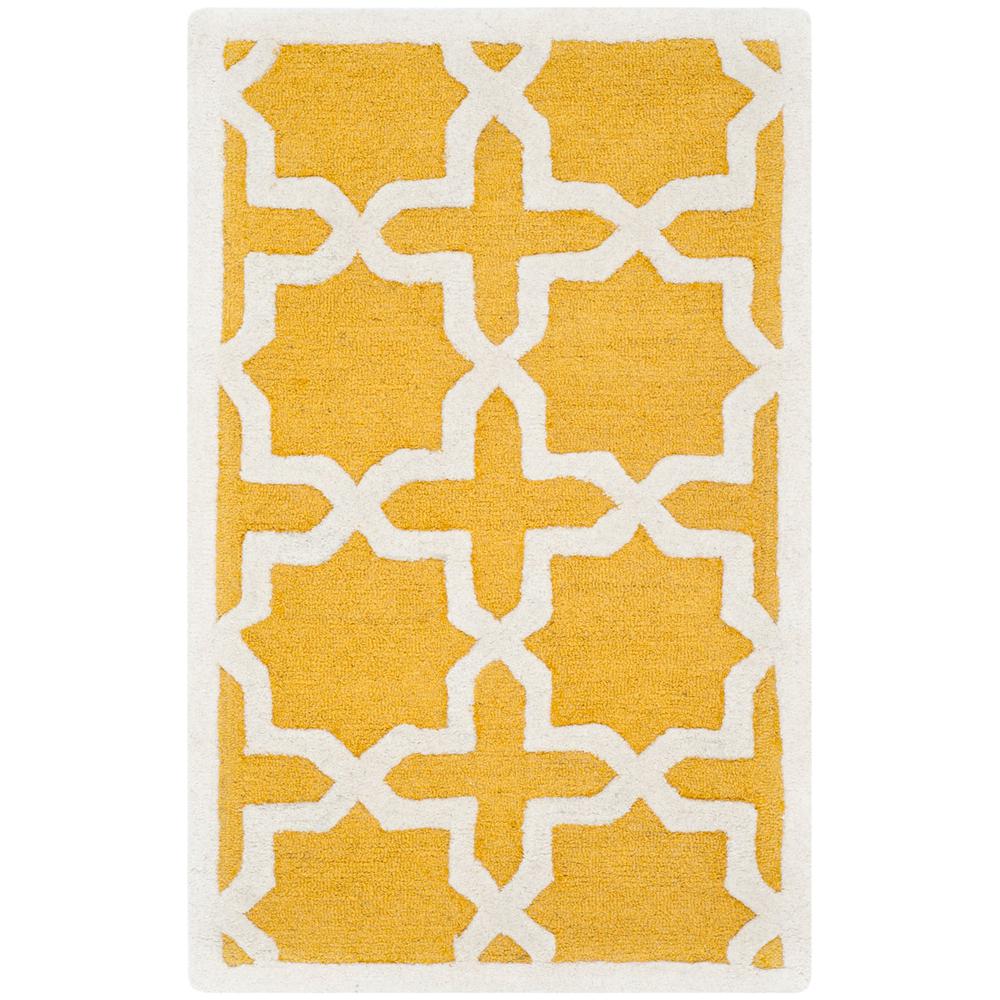 CAMBRIDGE, GOLD / IVORY, 2'-6" X 4', Area Rug, CAM125Q-24. Picture 1