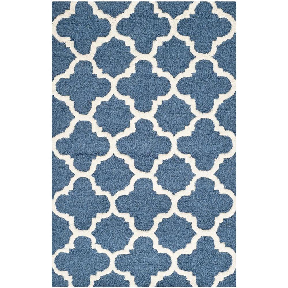 CAMBRIDGE, NAVY / IVORY, 2'-6" X 6', Area Rug, CAM130G-26. Picture 1
