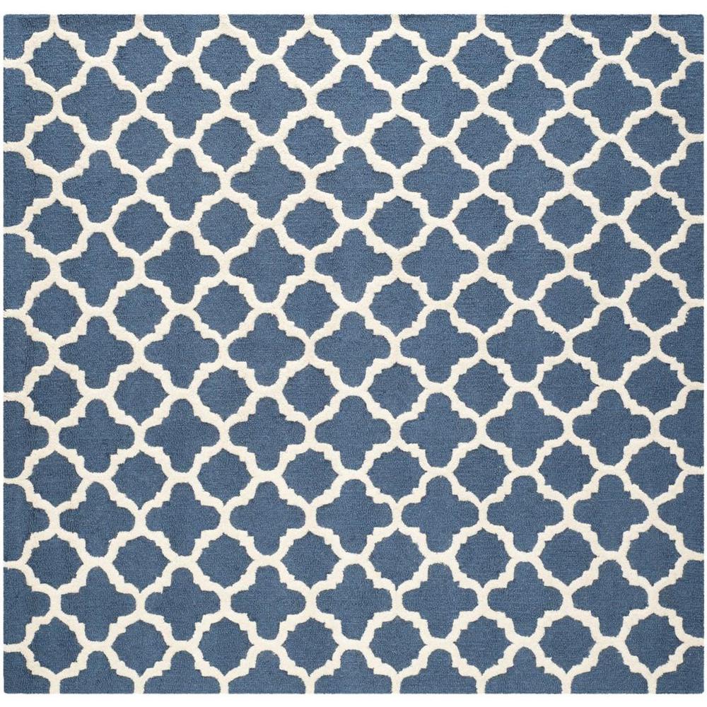 CAMBRIDGE, NAVY / IVORY, 8' X 8' Square, Area Rug, CAM130G-8SQ. Picture 1