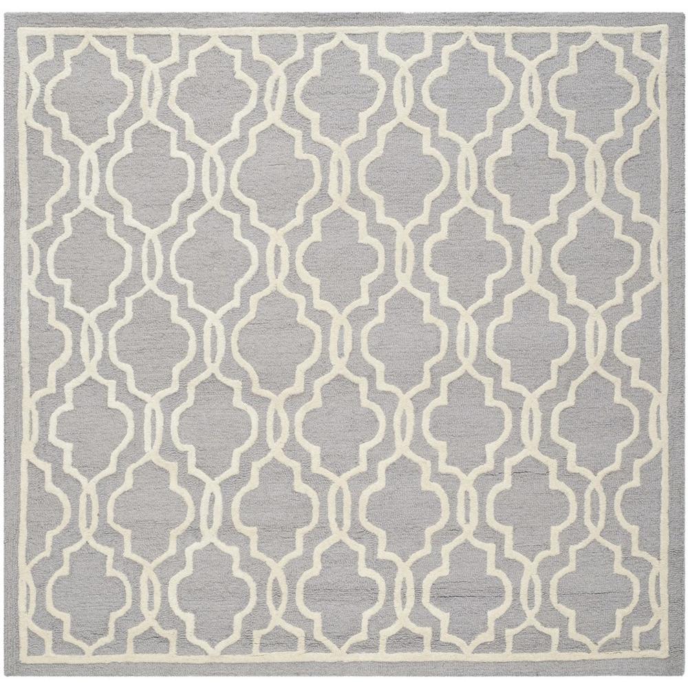 CAMBRIDGE, SILVER / IVORY, 6' X 6' Square, Area Rug, CAM131D-6SQ. Picture 1