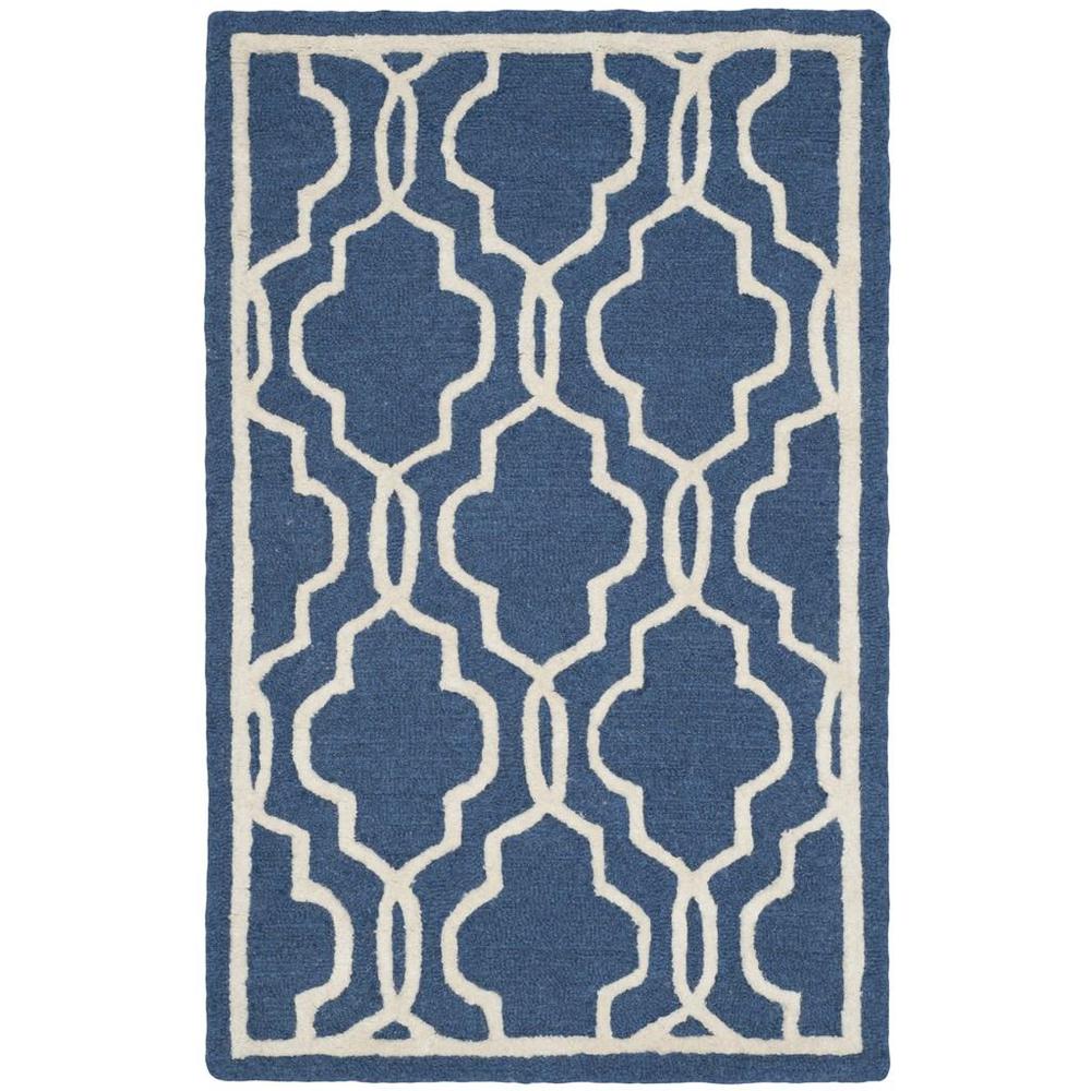 CAMBRIDGE, NAVY / IVORY, 2'-6" X 4', Area Rug, CAM131G-24. Picture 1