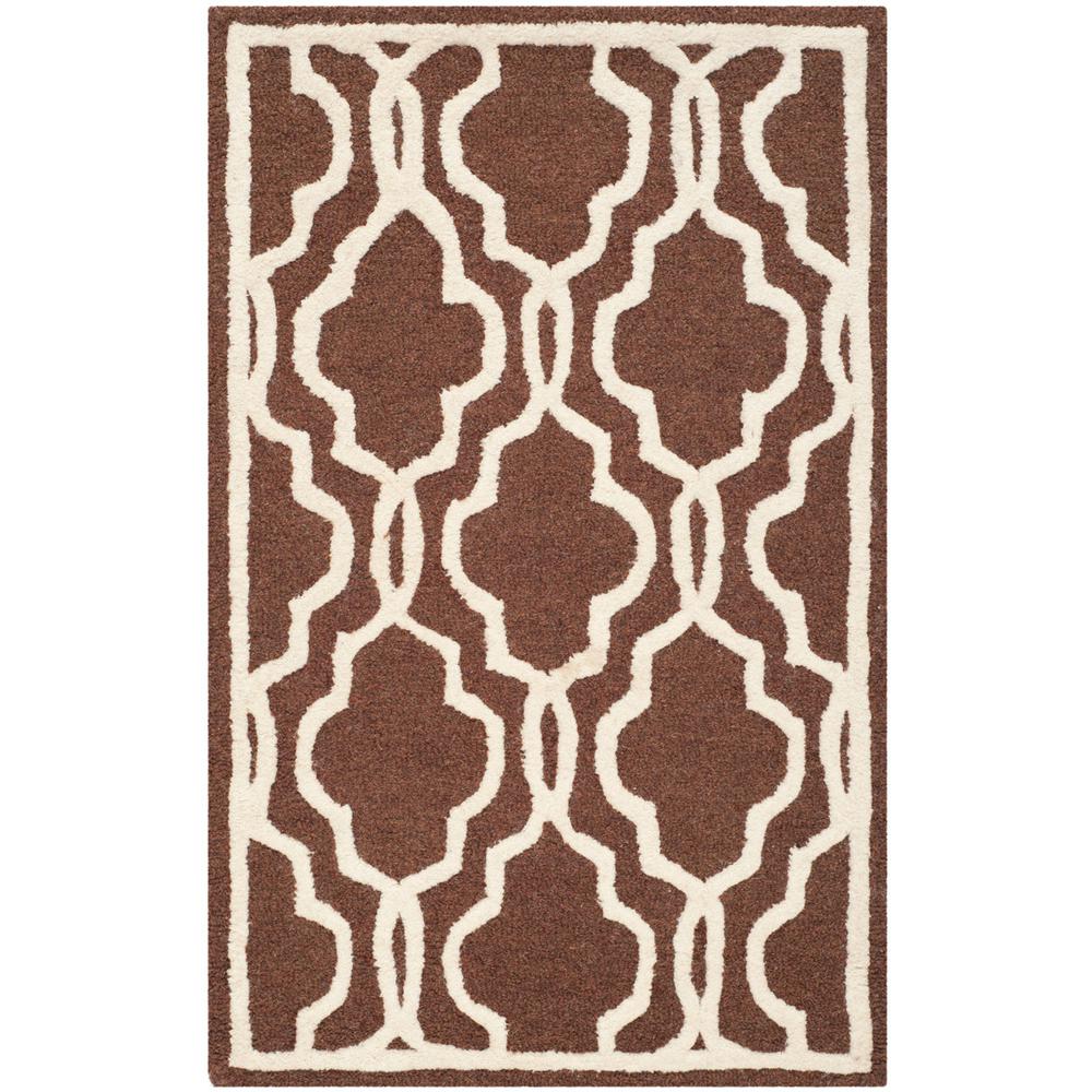CAMBRIDGE, DARK BROWN / IVORY, 2'-6" X 6', Area Rug, CAM131H-26. Picture 1