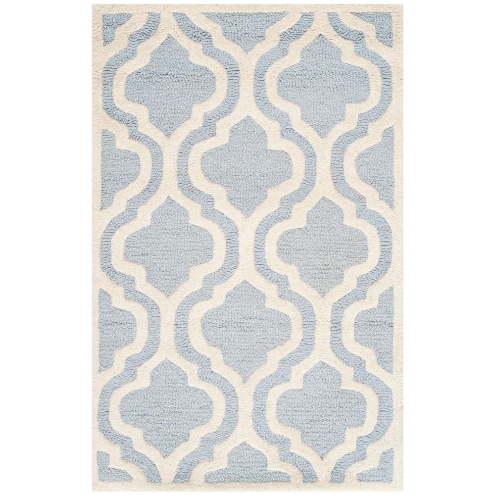 CAMBRIDGE, LIGHT BLUE / IVORY, 2'-6" X 4', Area Rug, CAM132A-24. Picture 1