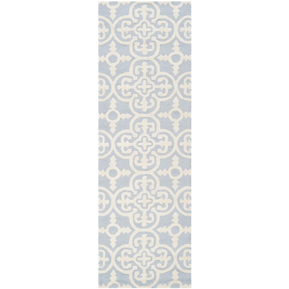 CAMBRIDGE, LIGHT BLUE / IVORY, 2'-6" X 6', Area Rug, CAM133A-26. Picture 1