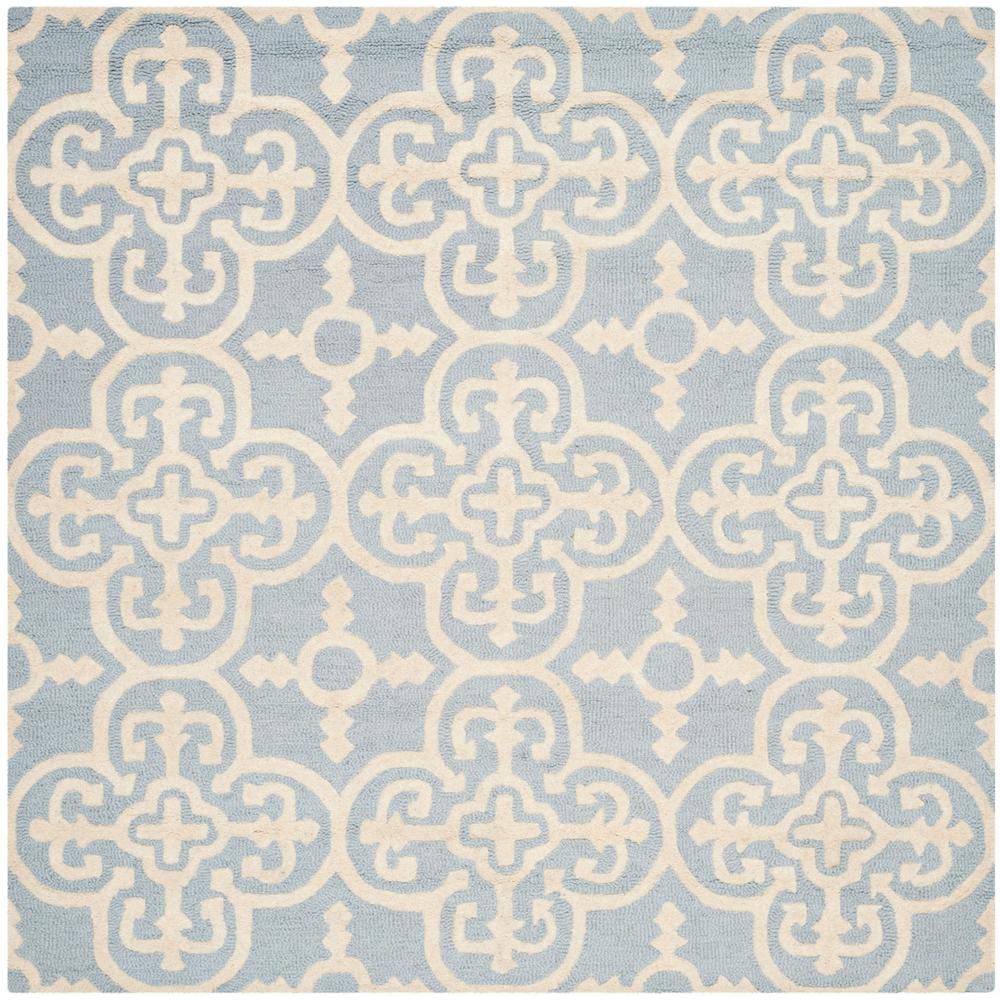 CAMBRIDGE, LIGHT BLUE / IVORY, 8' X 8' Square, Area Rug, CAM133A-8SQ. Picture 1