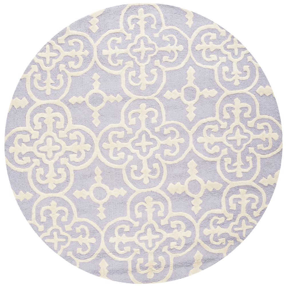 CAMBRIDGE, LAVANDER / IVORY, 6' X 6' Round, Area Rug, CAM133C-6R. Picture 1