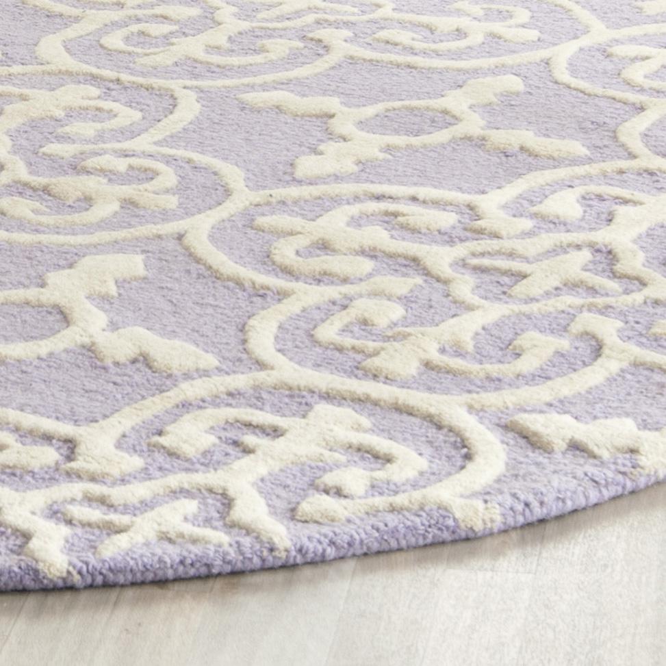 CAMBRIDGE, LAVANDER / IVORY, 6' X 6' Round, Area Rug, CAM133C-6R. Picture 4