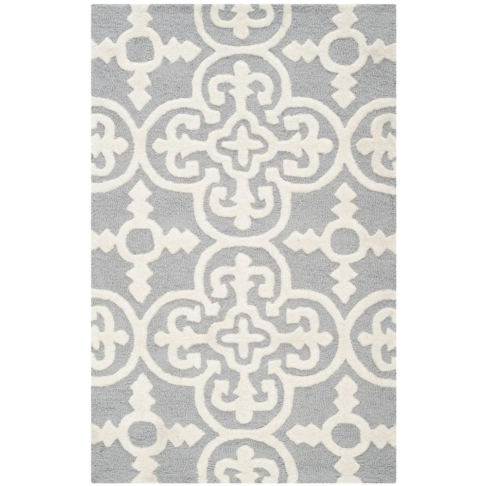 CAMBRIDGE, SILVER / IVORY, 2'-6" X 6', Area Rug, CAM133D-26. Picture 1