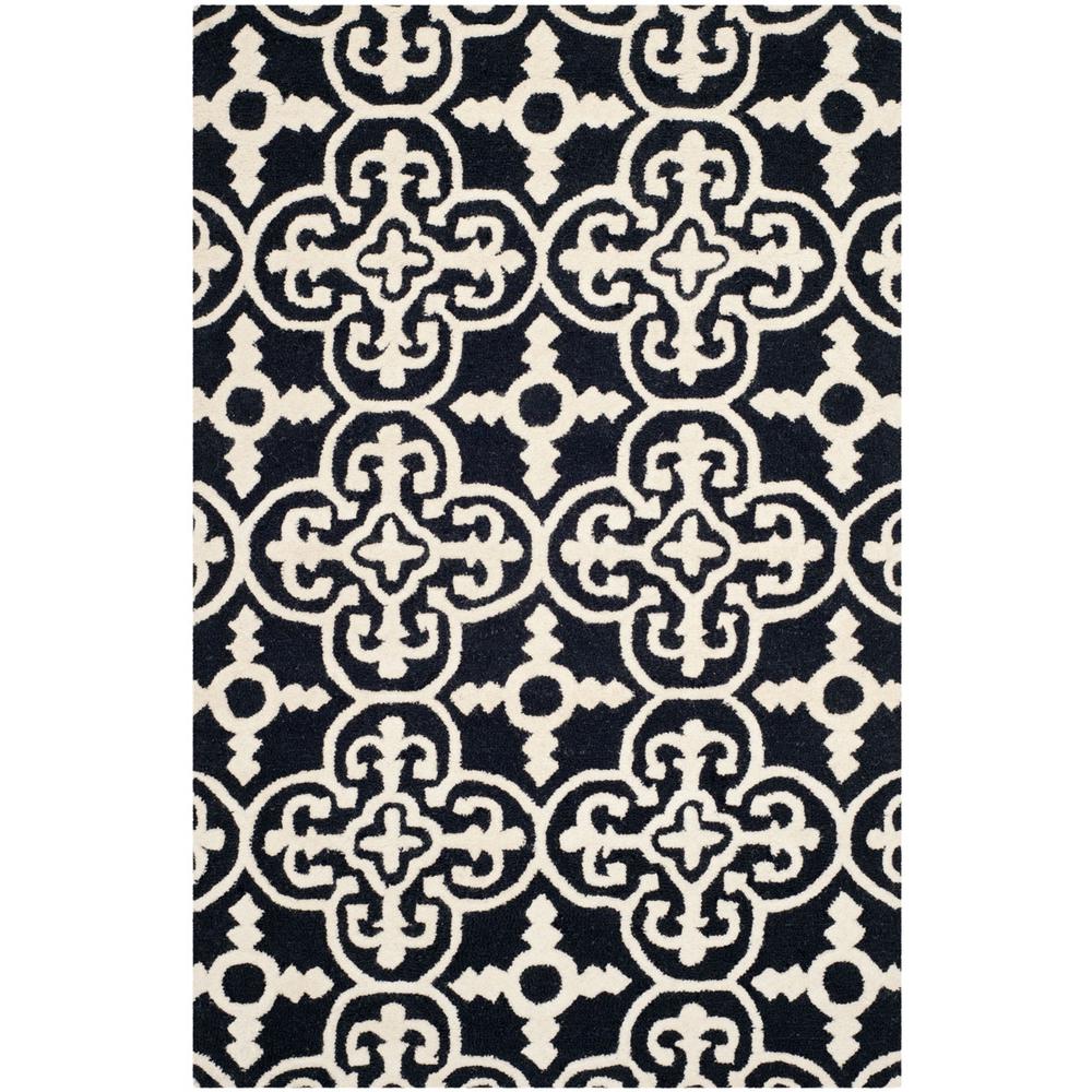 CAMBRIDGE, BLACK / IVORY, 3' X 5', Area Rug, CAM133E-3. Picture 1