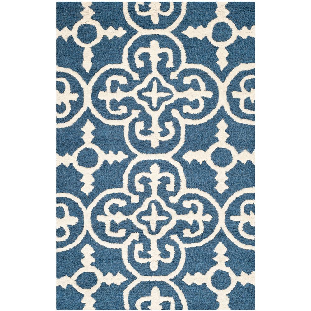 CAMBRIDGE, NAVY / IVORY, 2'-6" X 6', Area Rug, CAM133G-26. Picture 1
