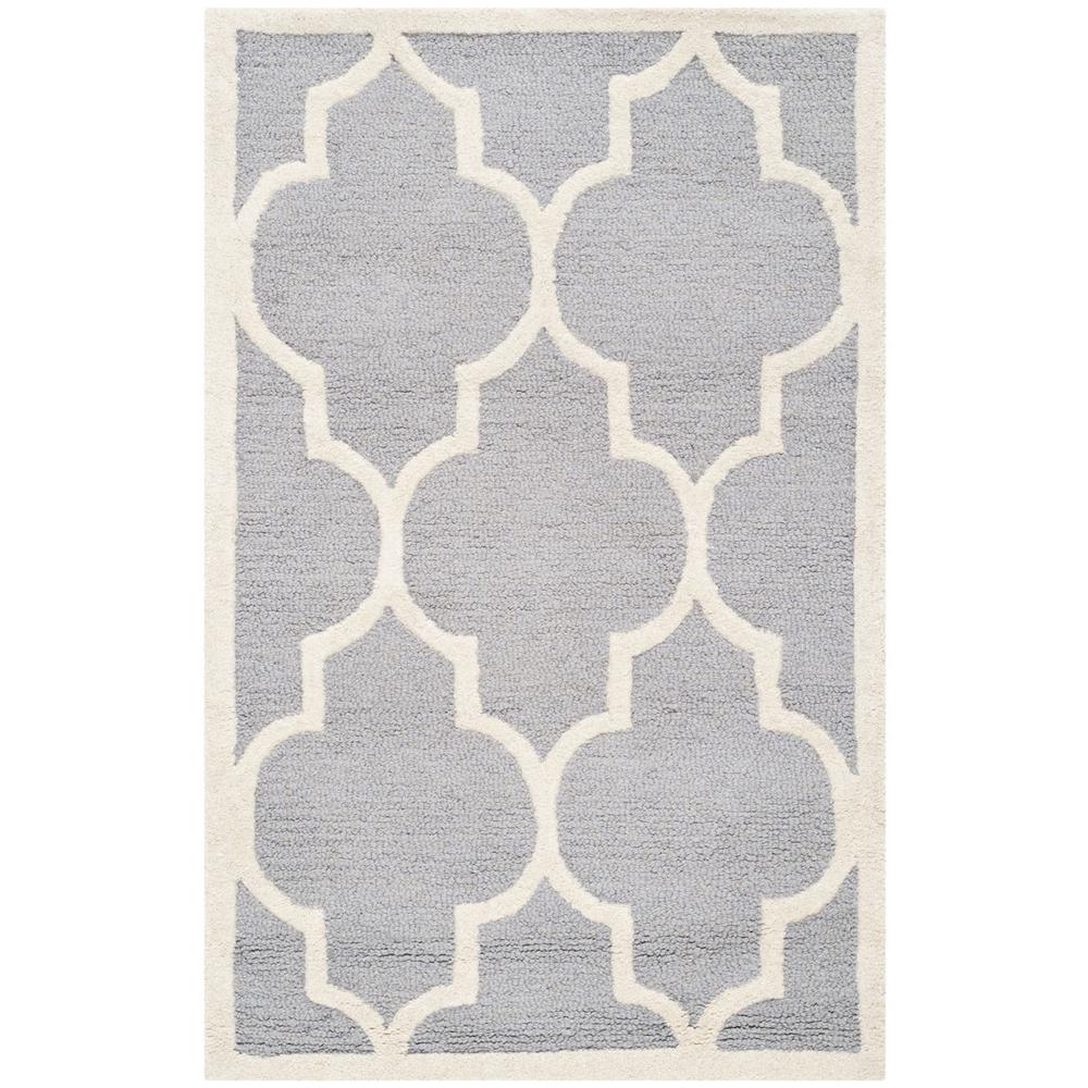 CAMBRIDGE, SILVER / IVORY, 2'-6" X 4', Area Rug, CAM134D-24. Picture 1