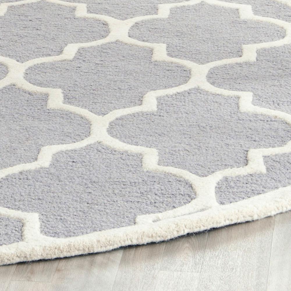 CAMBRIDGE, SILVER / IVORY, 4' X 4' Round, Area Rug, CAM134D-4R. Picture 1