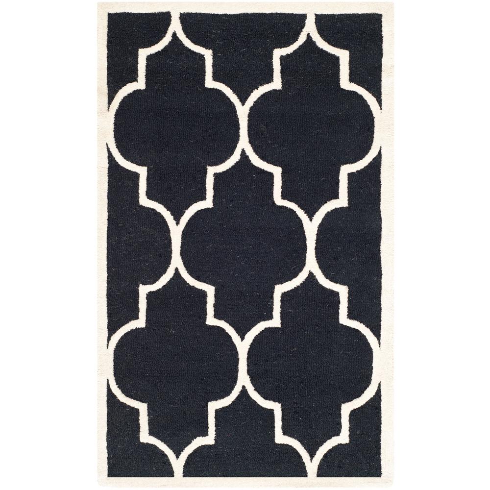 CAMBRIDGE, BLACK / IVORY, 3' X 5', Area Rug, CAM134E-3. Picture 1