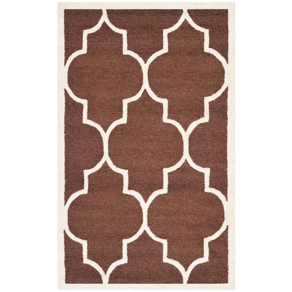 CAMBRIDGE, DARK BROWN / IVORY, 3' X 5', Area Rug, CAM134H-3. Picture 1