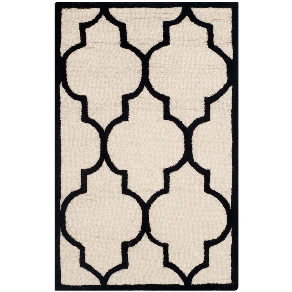 CAMBRIDGE, IVORY / BLACK, 2'-6" X 4', Area Rug, CAM134W-24. Picture 1
