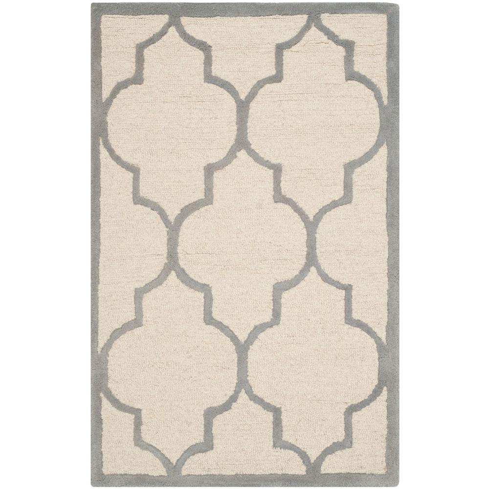 CAMBRIDGE, IVORY / SILVER, 2'-6" X 4', Area Rug, CAM134Y-24. Picture 1