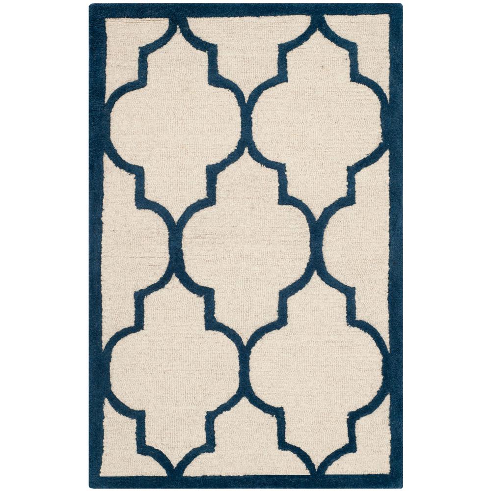 CAMBRIDGE, IVORY / NAVY, 2'-6" X 4', Area Rug, CAM134Z-24. Picture 1