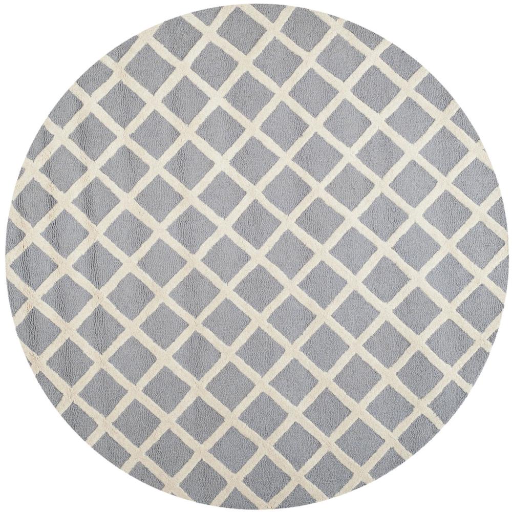 CAMBRIDGE, SILVER / IVORY, 6' X 6' Round, Area Rug, CAM135D-6R. Picture 1