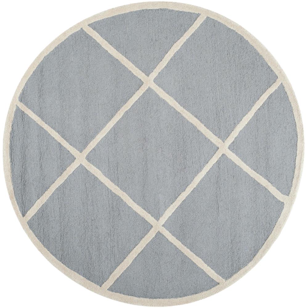 CAMBRIDGE, SILVER / IVORY, 6' X 6' Round, Area Rug, CAM136D-6R. Picture 1