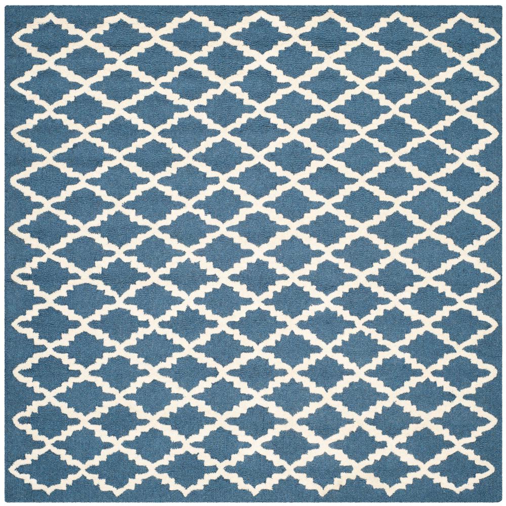 CAMBRIDGE, NAVY / IVORY, 6' X 6' Square, Area Rug, CAM137G-6SQ. Picture 1