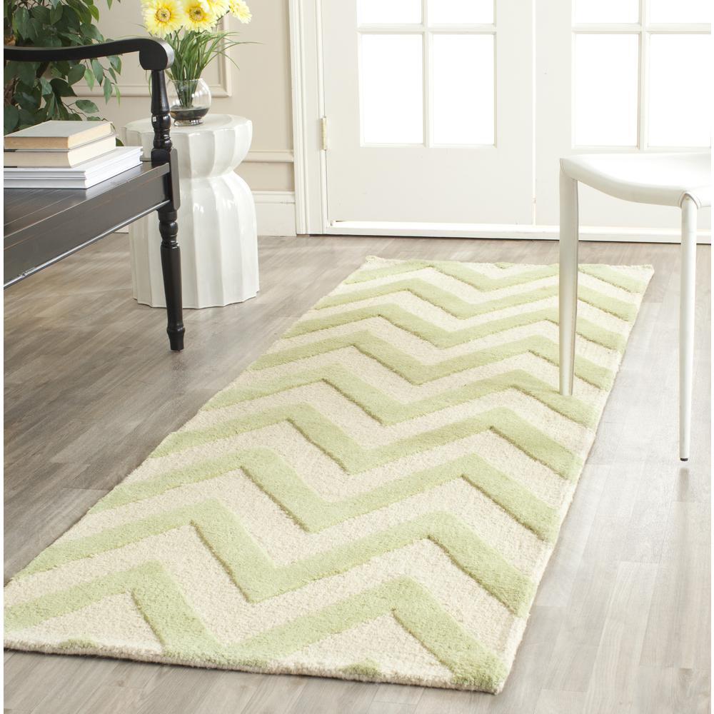 CAMBRIDGE, LIGHT GREEN / IVORY, 2'-6" X 10', Area Rug, CAM139B-210. Picture 2
