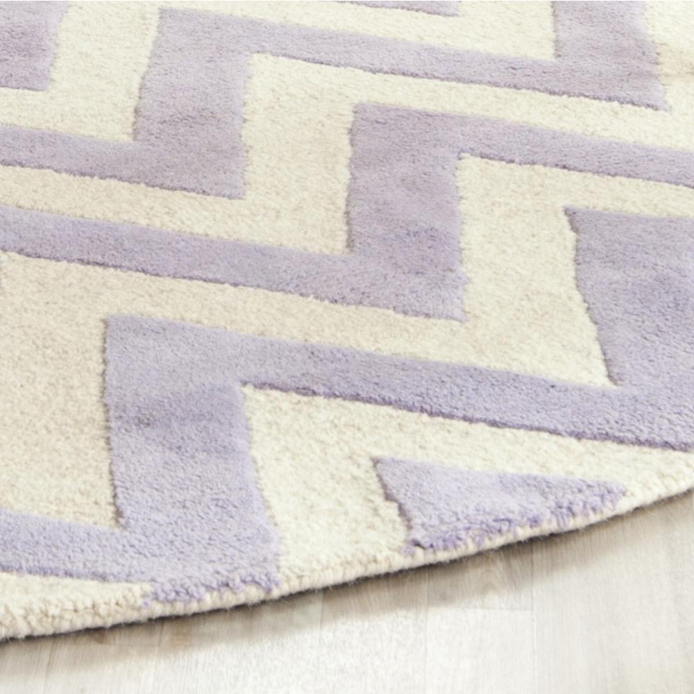 CAMBRIDGE, LAVANDER / IVORY, 6' X 6' Round, Area Rug, CAM139C-6R. Picture 4