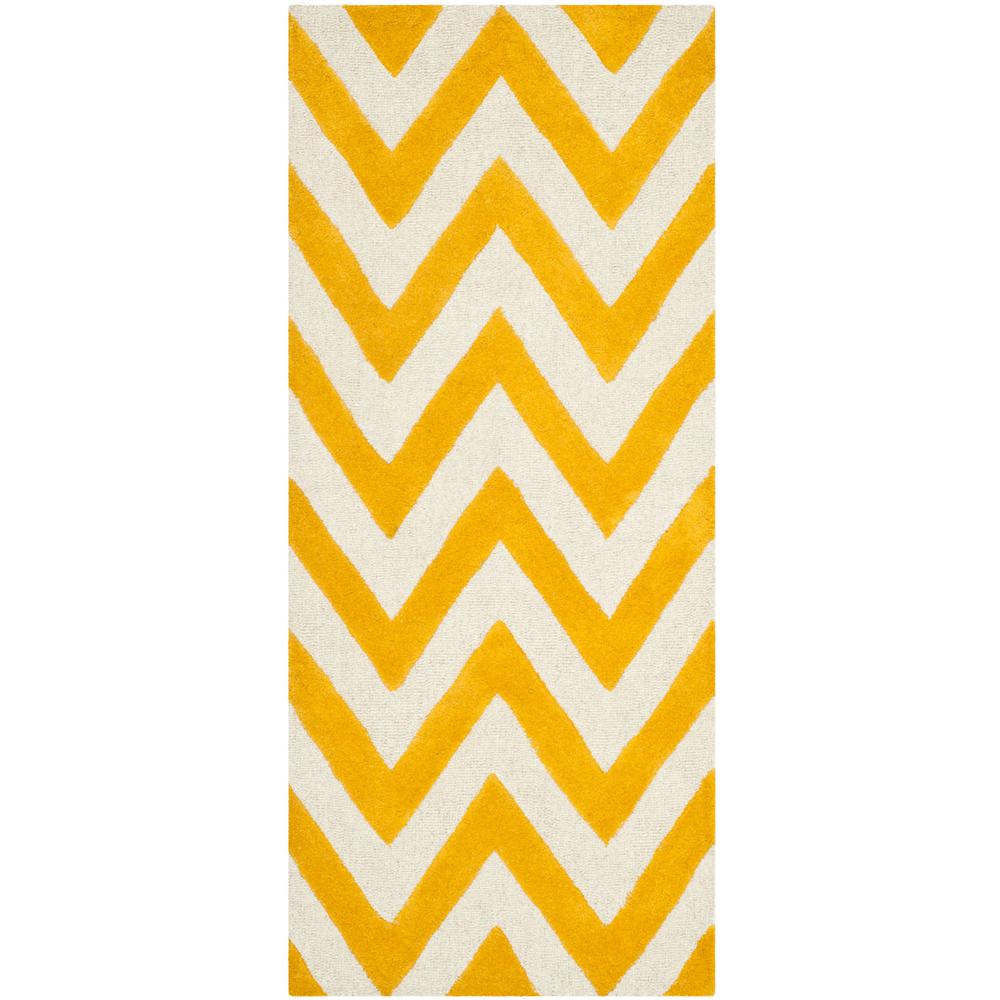 CAMBRIDGE, GOLD / IVORY, 2'-6" X 12', Area Rug, CAM139Q-212. Picture 1
