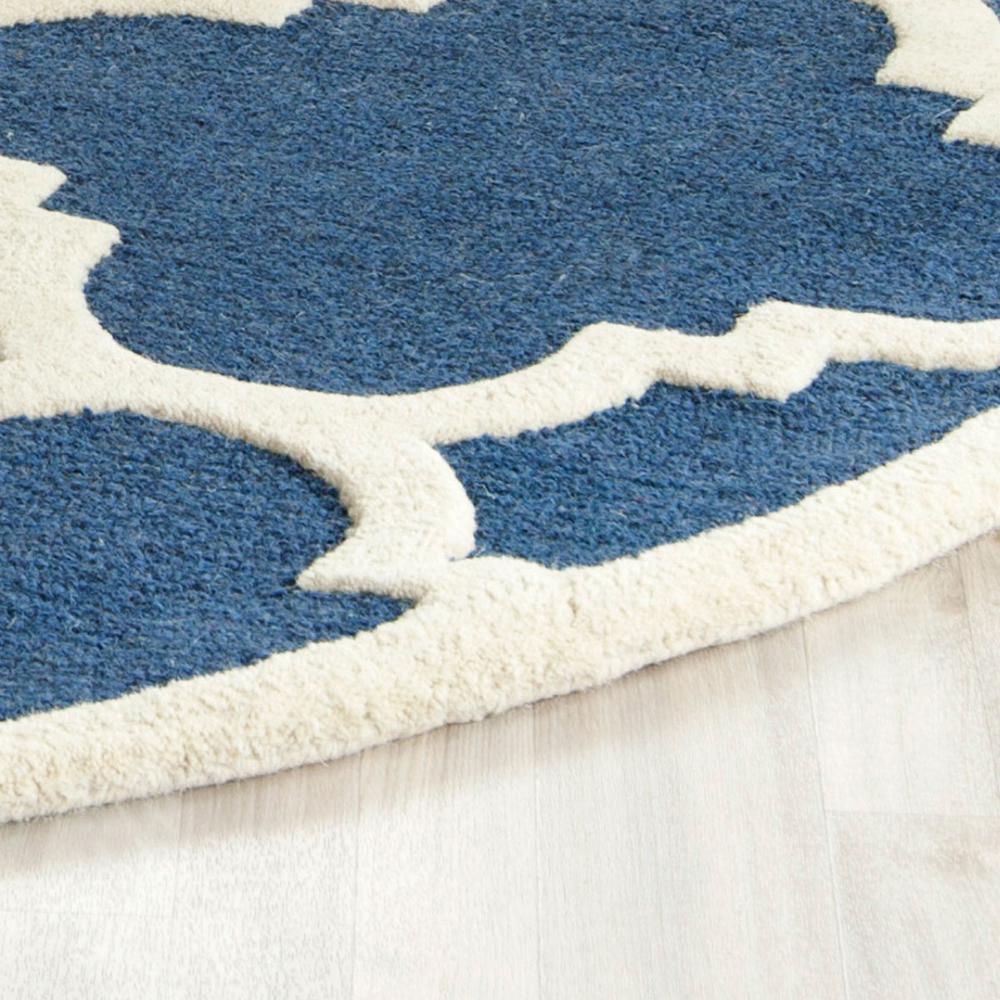 CAMBRIDGE, NAVY / IVORY, 4' X 4' Round, Area Rug, CAM140G-4R. Picture 1