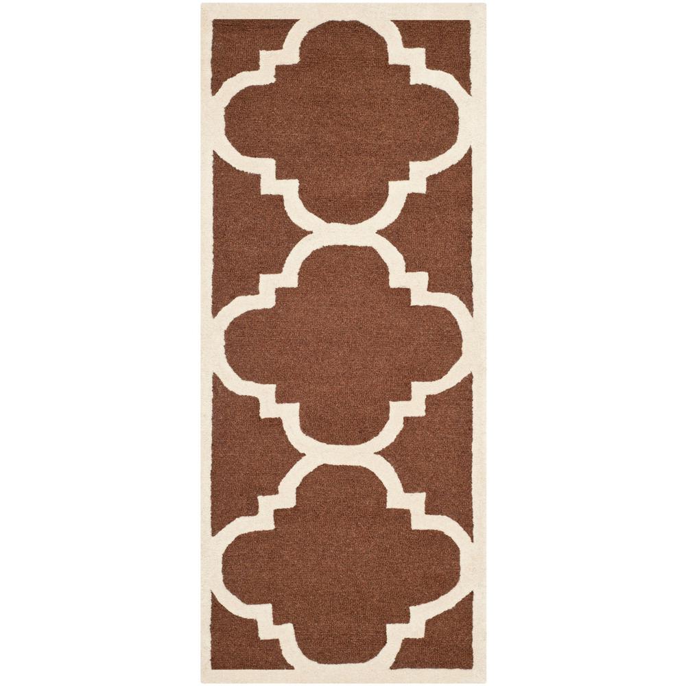 CAMBRIDGE, DARK BROWN / IVORY, 2'-6" X 8', Area Rug, CAM140H-28. Picture 1