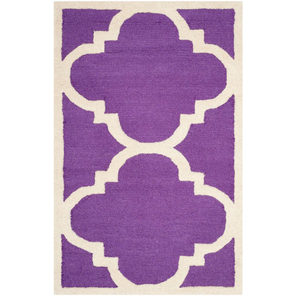 CAMBRIDGE, PURPLE / IVORY, 2'-6" X 4', Area Rug, CAM140K-24. Picture 1