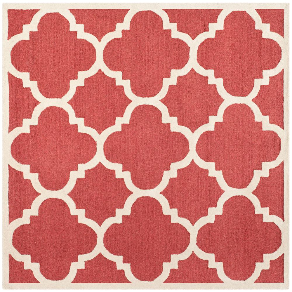 CAMBRIDGE, RUST / IVORY, 8' X 8' Square, Area Rug, CAM140L-8SQ. Picture 1