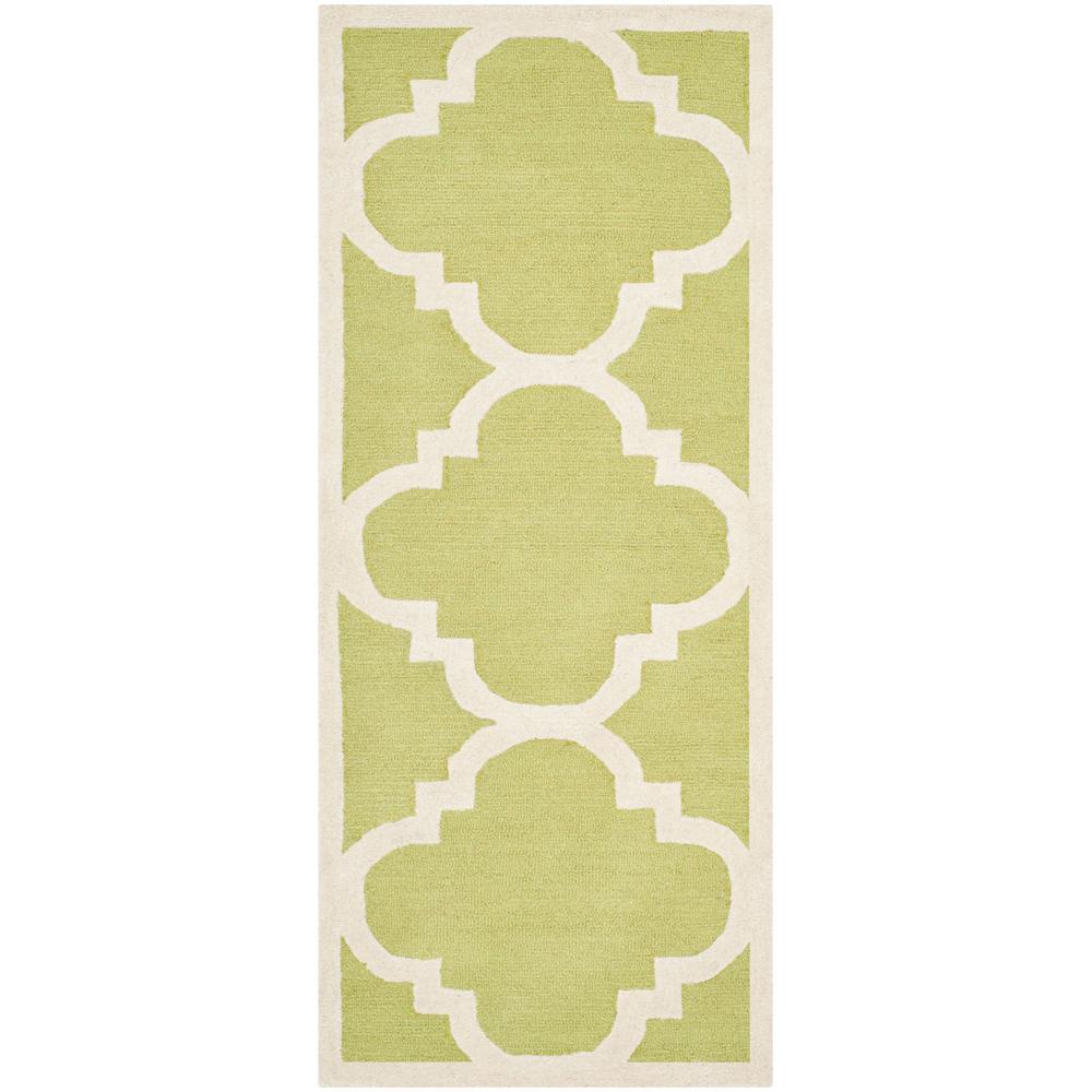 CAMBRIDGE, GREEN / IVORY, 2'-6" X 8', Area Rug, CAM140T-28. Picture 1