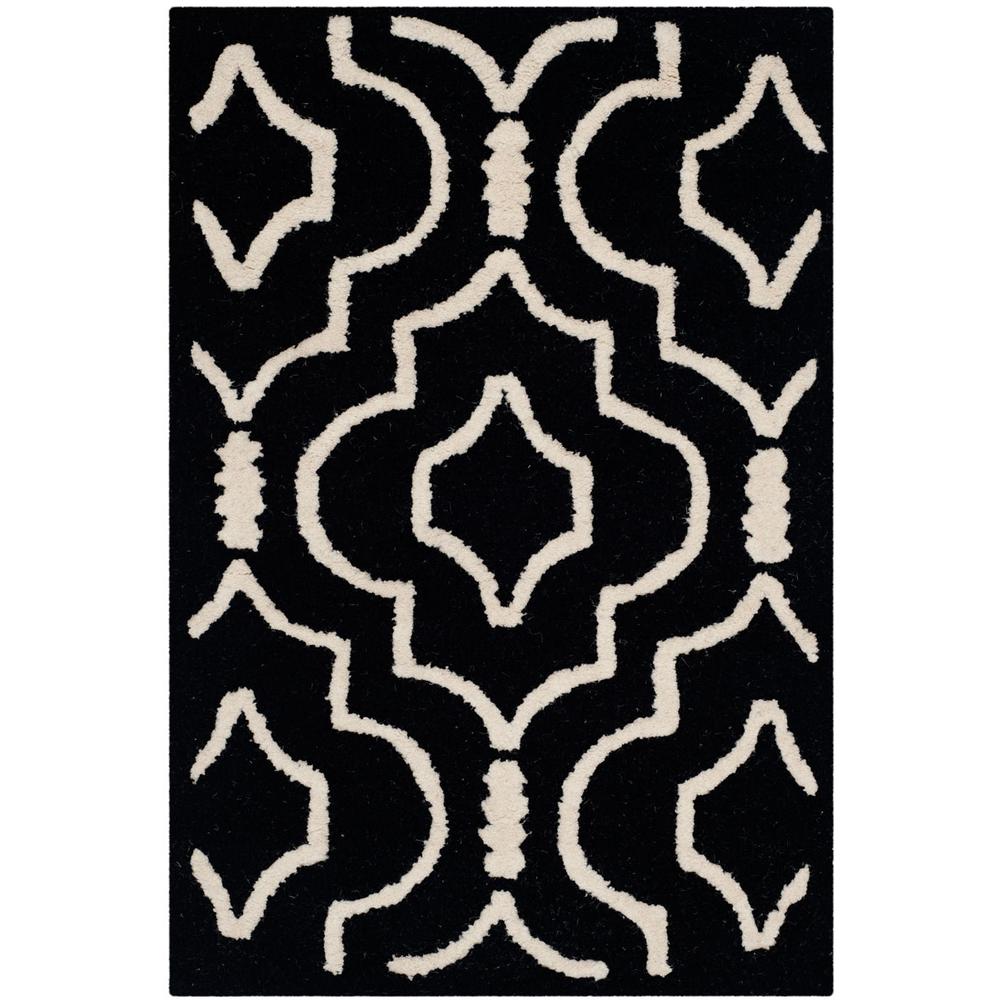 CAMBRIDGE, BLACK / IVORY, 3' X 5', Area Rug, CAM141E-3. Picture 1