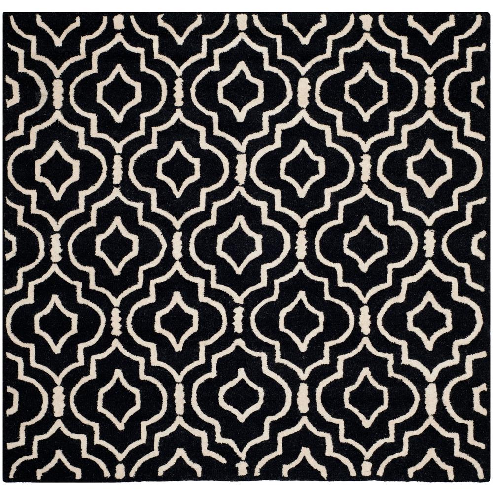 CAMBRIDGE, BLACK / IVORY, 8' X 8' Square, Area Rug, CAM141E-8SQ. Picture 1