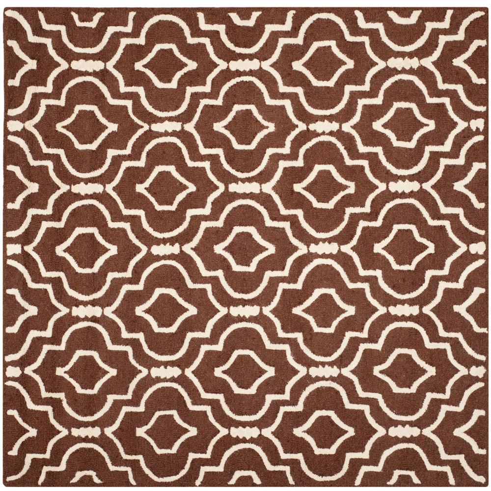 CAMBRIDGE, DARK BROWN / IVORY, 8' X 8' Square, Area Rug, CAM141H-8SQ. Picture 1