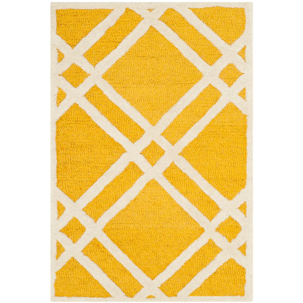 CAMBRIDGE, GOLD / IVORY, 2'-6" X 4', Area Rug, CAM142Q-24. Picture 1