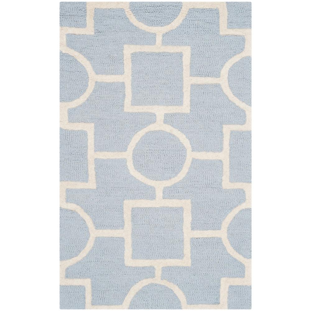 CAMBRIDGE, LIGHT BLUE / IVORY, 2'-6" X 4', Area Rug, CAM143A-24. Picture 1