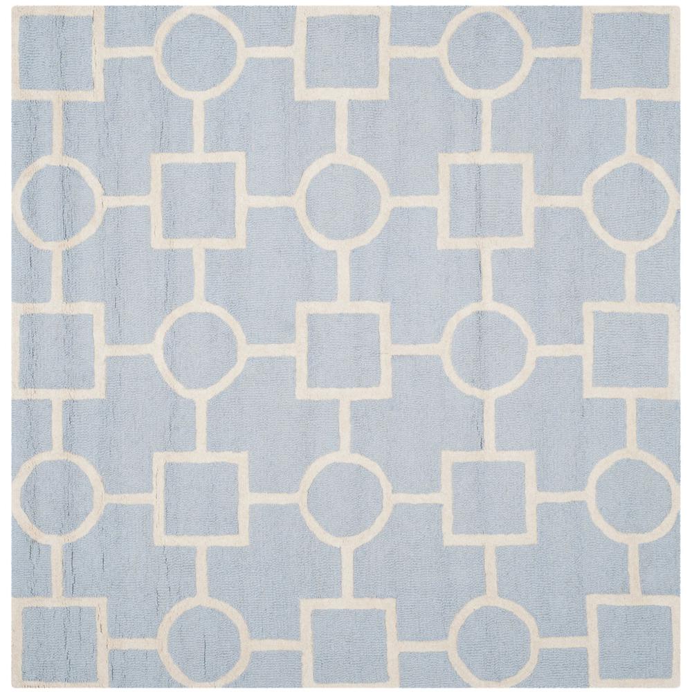 CAMBRIDGE, LIGHT BLUE / IVORY, 8' X 8' Square, Area Rug, CAM143A-8SQ. Picture 1