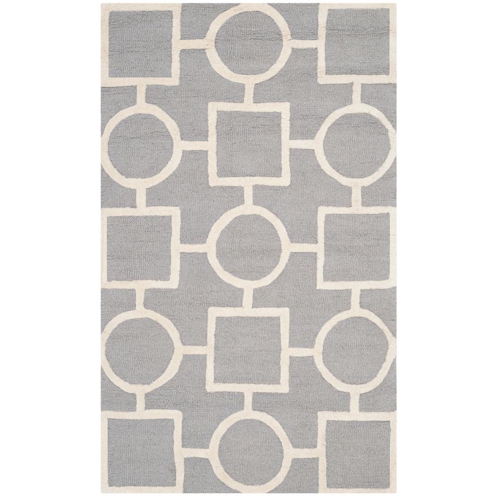 CAMBRIDGE, SILVER / IVORY, 4' X 6', Area Rug, CAM143D-4. Picture 1