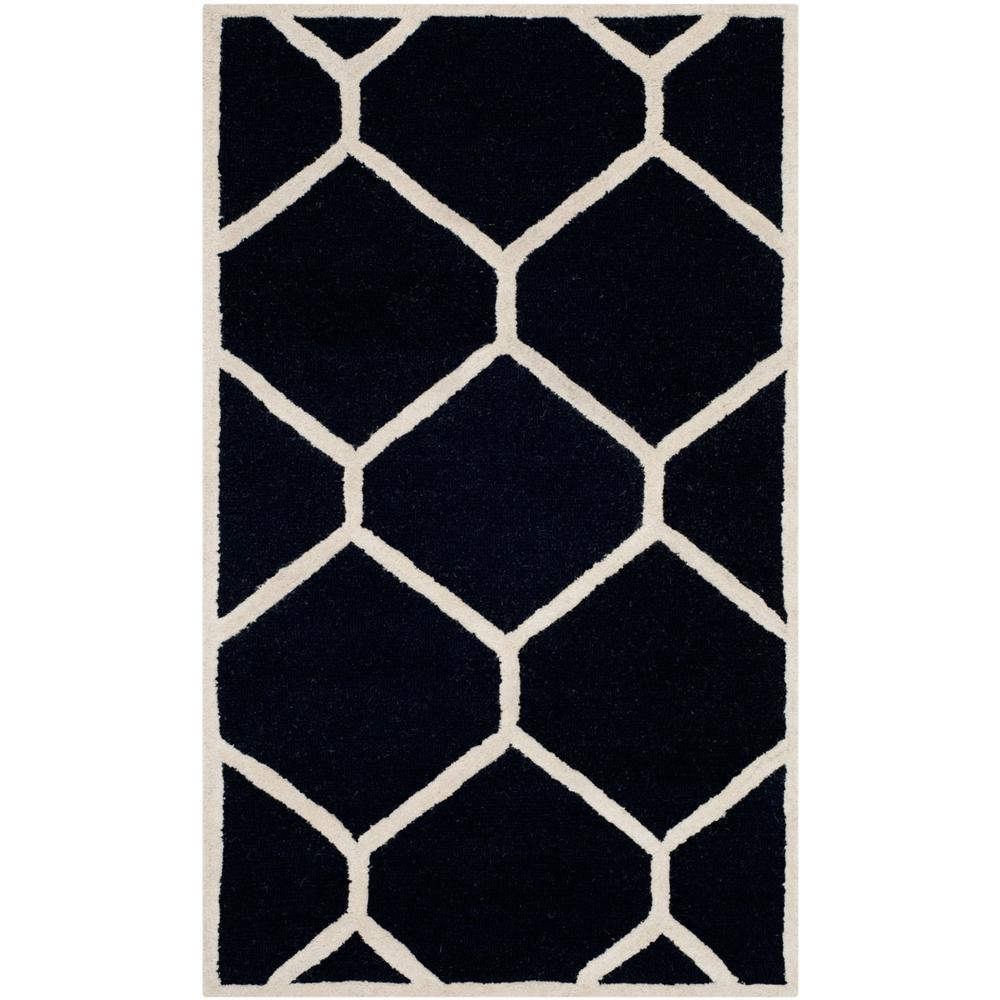 CAMBRIDGE, BLACK / IVORY, 4' X 6', Area Rug, CAM144E-4. Picture 1