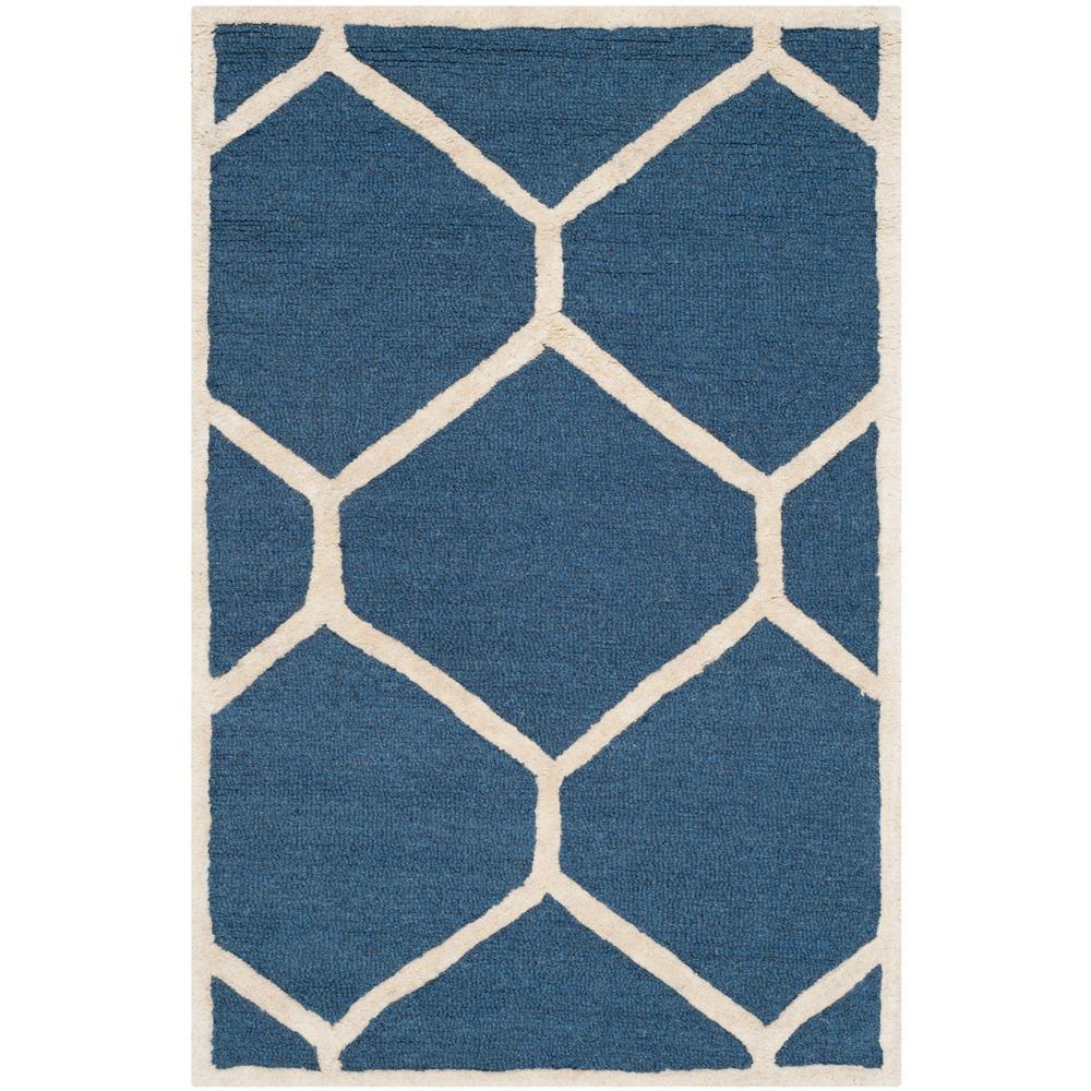 CAMBRIDGE, NAVY BLUE / IVORY, 2'-6" X 4', Area Rug, CAM144G-24. Picture 1